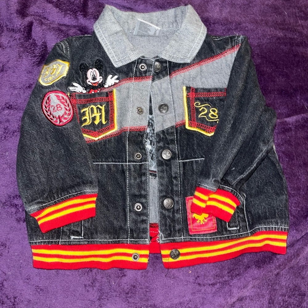 Vintage Disney Mickey Mouse Varsity Denim Jacket – Infant 18 Months
